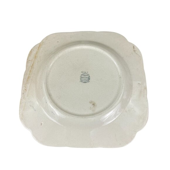 Argosy W.S. George Ivory Vintage Plate Green Rim & Cameo Silhouette Design - Picture 5 of 6